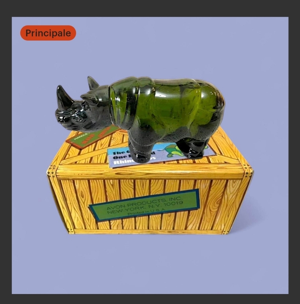 Green and Black Rhino Figurine